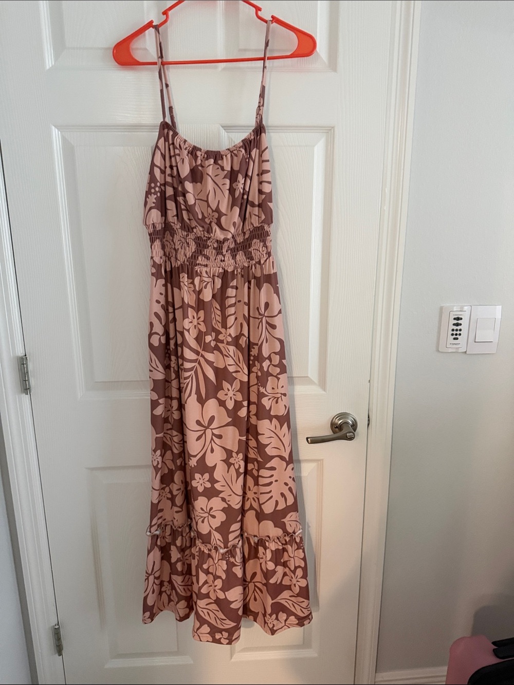 Grace Karin Pink Floral Maxi Slip Dress